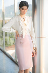 Neck Tie and Ruffle Skirt and Blouse - FashionByTeresa